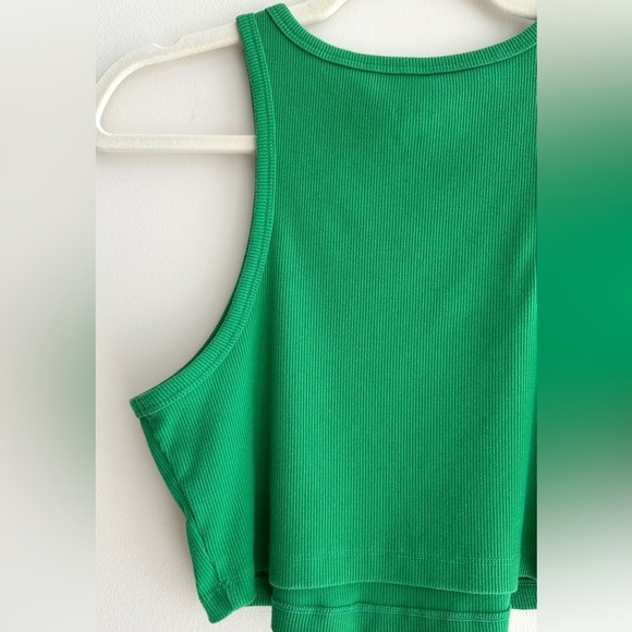 wild fable Bright Green Cropped Ribbed Racerback Tank Top, Size Large - Picture 9 of 15